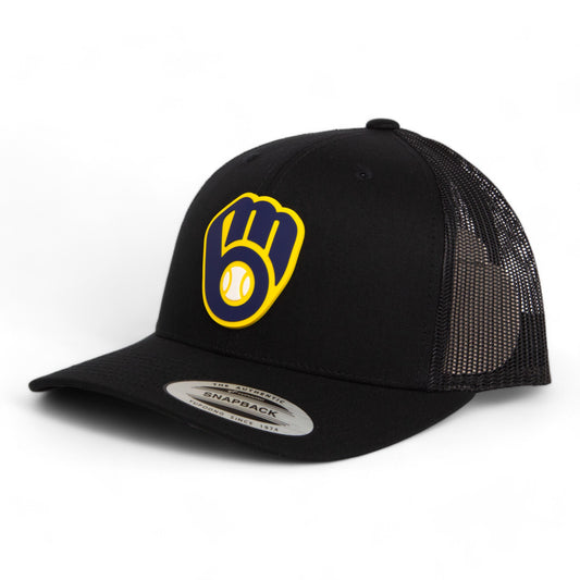 Milwaukee Brewers 3D YP Snapback Trucker Hat- Black