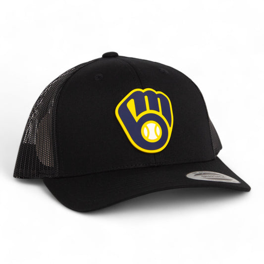 Milwaukee Brewers 3D YP Snapback Trucker Hat- Black