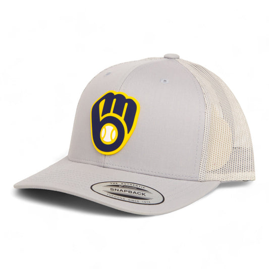 Milwaukee Brewers 3D YP Snapback Trucker Hat- Silver