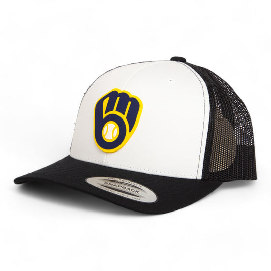 Milwaukee Brewers 3D YP Snapback Trucker Hat- White/ Black