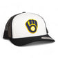 Milwaukee Brewers 3D YP Snapback Trucker Hat- White/ Black