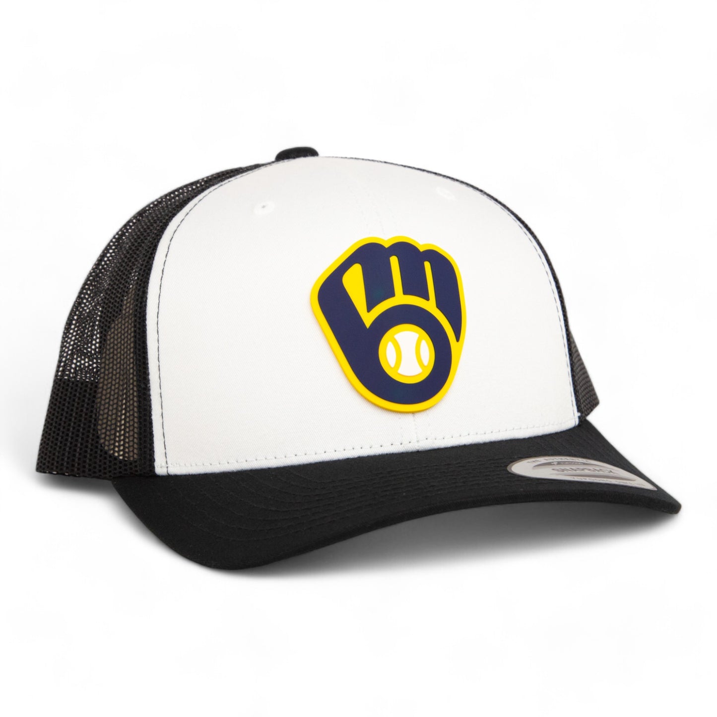 Milwaukee Brewers 3D YP Snapback Trucker Hat- White/ Black