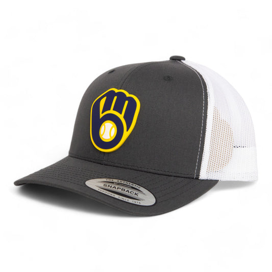 Milwaukee Brewers 3D YP Snapback Trucker Hat- Charcoal/ White