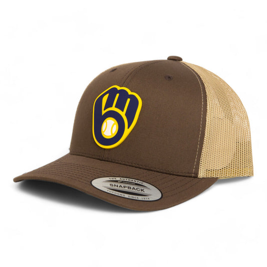 Milwaukee Brewers 3D YP Snapback Trucker Hat- Brown/ Tan