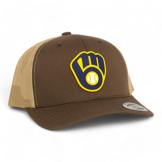 Milwaukee Brewers 3D YP Snapback Trucker Hat- Brown/ Tan