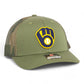 Milwaukee Brewers 3D Snapback Trucker Hat- Loden/ Green Camo