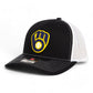 Milwaukee Brewers 3D Snapback Trucker Hat- Black/ White