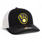 Milwaukee Brewers 3D Snapback Trucker Hat- Black/ White