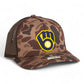 Milwaukee Brewers 3D Snapback Trucker Hat- Bark Duck Camo/ Brown