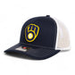 Milwaukee Brewers 3D Snapback Trucker Hat- Navy/ White