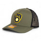 Milwaukee Brewers 3D Snapback Tilikum Trucker Hat- Loden/ Black