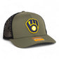 Milwaukee Brewers 3D Snapback Tilikum Trucker Hat- Loden/ Black