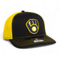 Milwaukee Brewers 3D Snapback Trucker Hat- Black/ Yellow