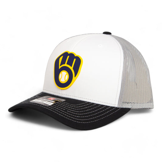 Milwaukee Brewers 3D Snapback Trucker Hat- White/ Grey/ Black