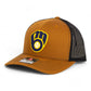 Milwaukee Brewers 3D Snapback Trucker Hat- Caramel/ Black