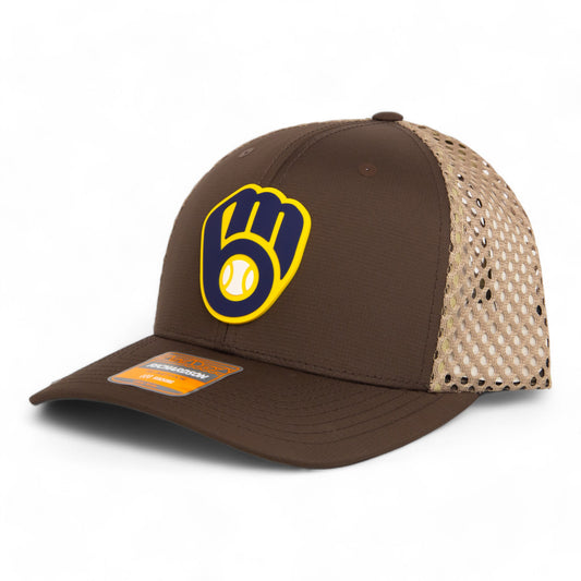 Milwaukee Brewers 3D Snapback Tilikum Trucker Hat- Brown/ Tan