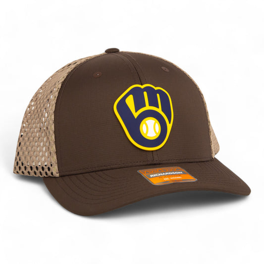 Milwaukee Brewers 3D Snapback Tilikum Trucker Hat- Brown/ Tan