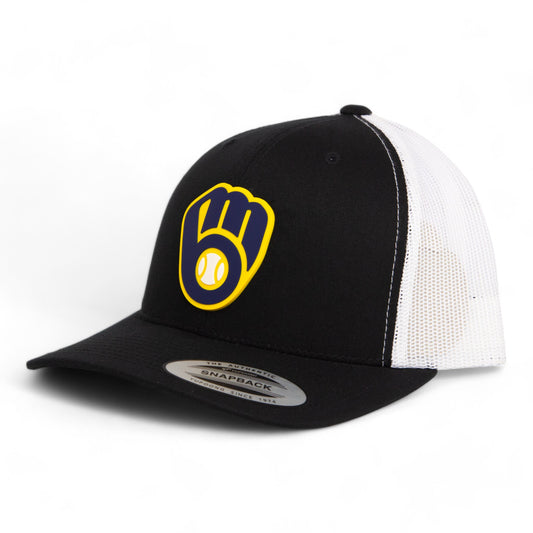 Milwaukee Brewers 3D YP Snapback Trucker Hat- Black/ White