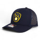 Milwaukee Brewers 3D Snapback Trucker Hat- Navy