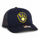 Milwaukee Brewers 3D Snapback Trucker Hat- Navy