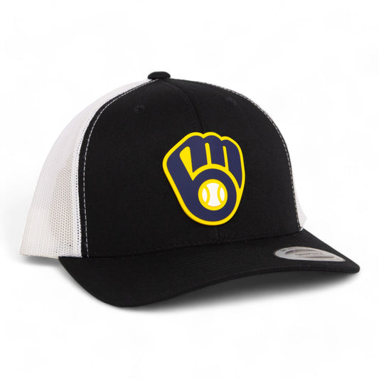 Milwaukee Brewers 3D YP Snapback Trucker Hat- Black/ White