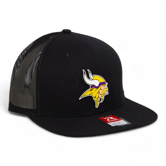 Minnesota Vikings 3D Wool Blend Flat Bill Hat- Black