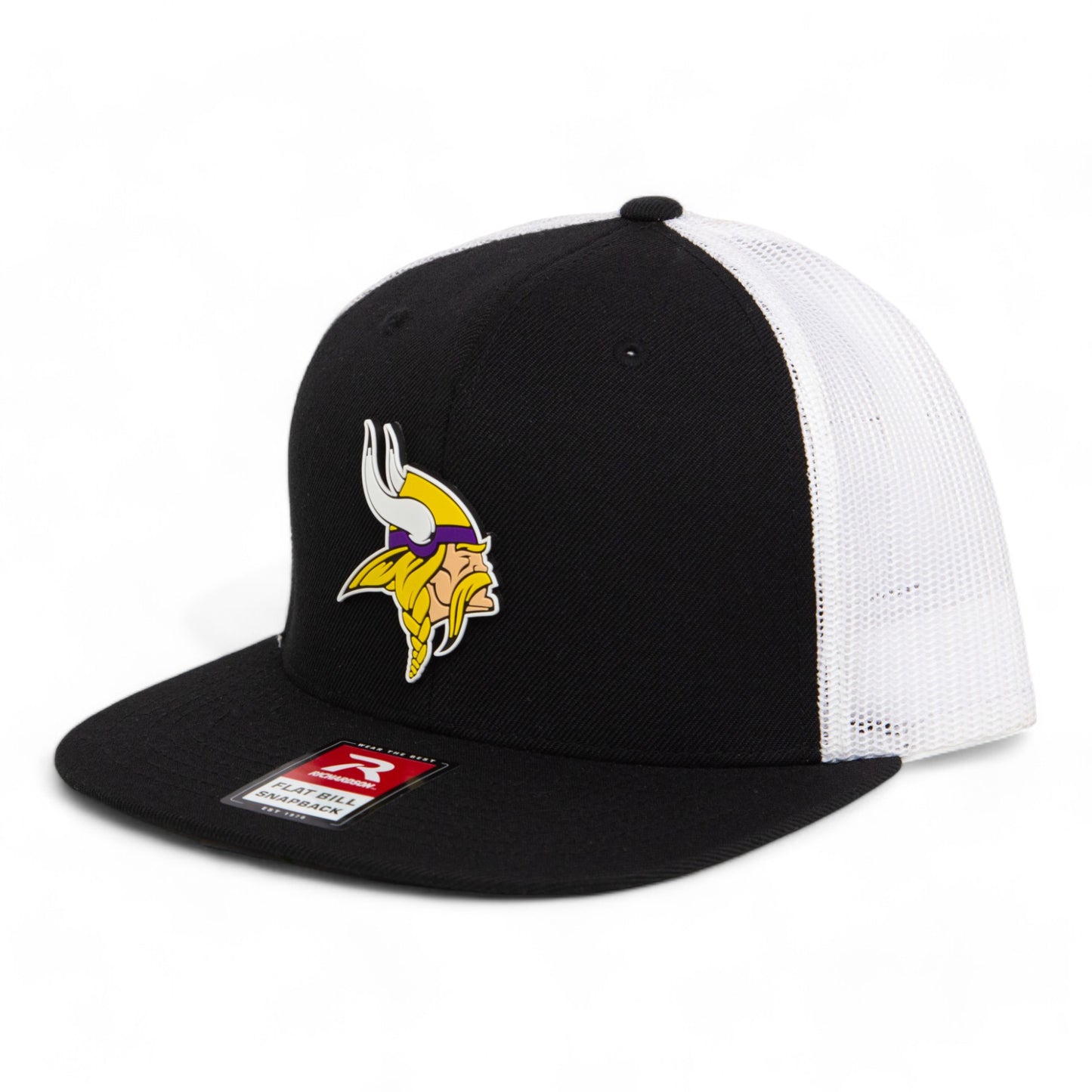 Minnesota Vikings 3D Wool Blend Flat Bill Hat- Black/ White