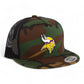 Minnesota Vikings 3D YP Snapback Flat Bill Trucker Hat- Army Camo/ Black