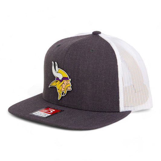 Minnesota Vikings 3D Wool Blend Flat Bill Hat- Heather Charcoal/ White