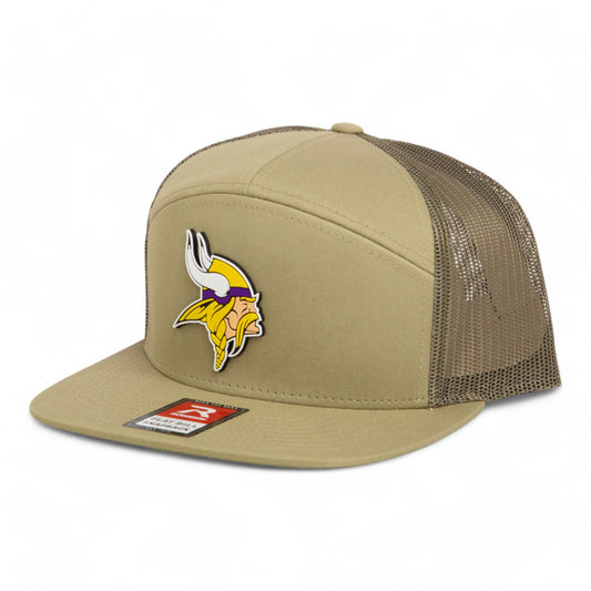 Minnesota Vikings 3D Snapback Seven-Panel Flat Bill Trucker Hat- Pale Loden