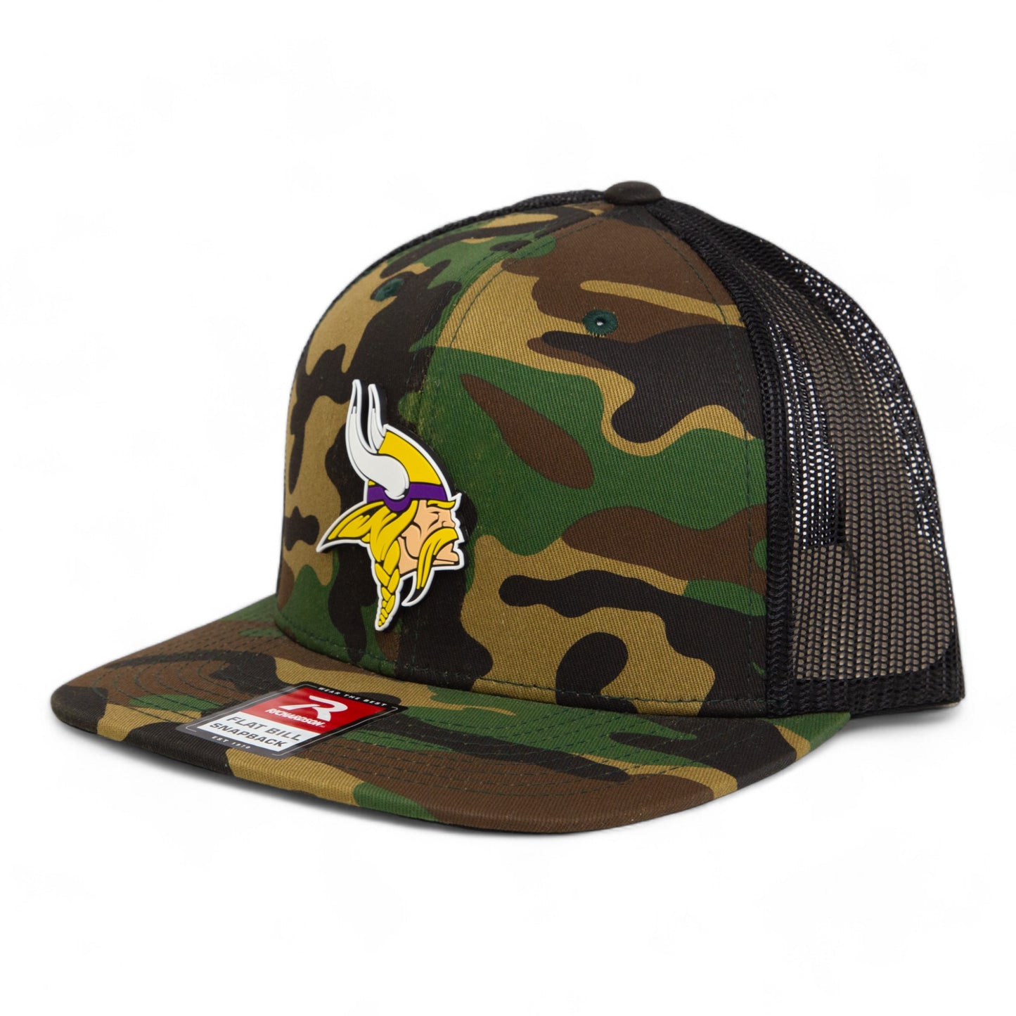 Minnesota Vikings 3D Wool Blend Flat Bill Hat- Army Camo/ Black