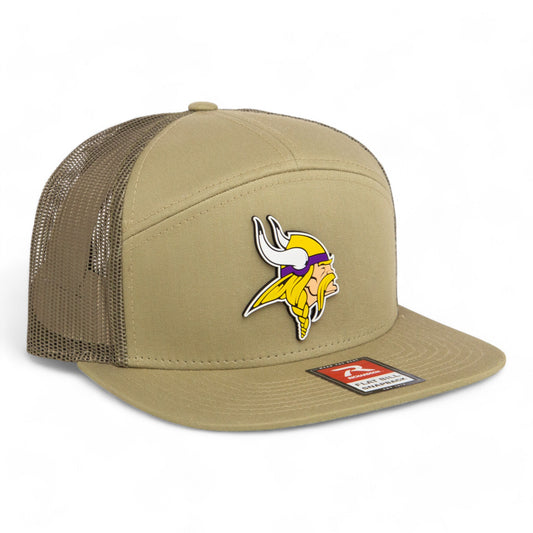 Minnesota Vikings 3D Snapback Seven-Panel Flat Bill Trucker Hat- Pale Loden