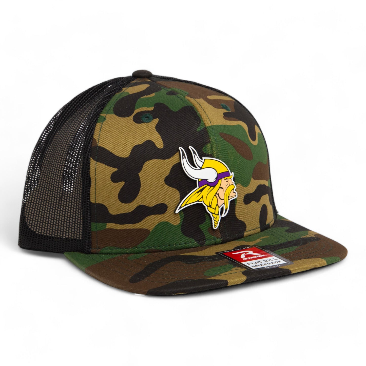 Minnesota Vikings 3D Wool Blend Flat Bill Hat- Army Camo/ Black