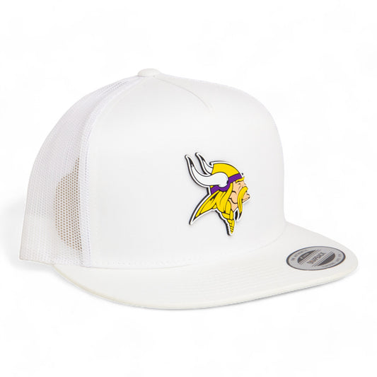 Minnesota Vikings 3D YP Snapback Flat Bill Trucker Hat- White