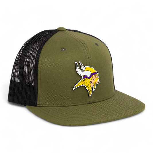 Minnesota Vikings 3D Wool Blend Flat Bill Hat- Loden/ Black