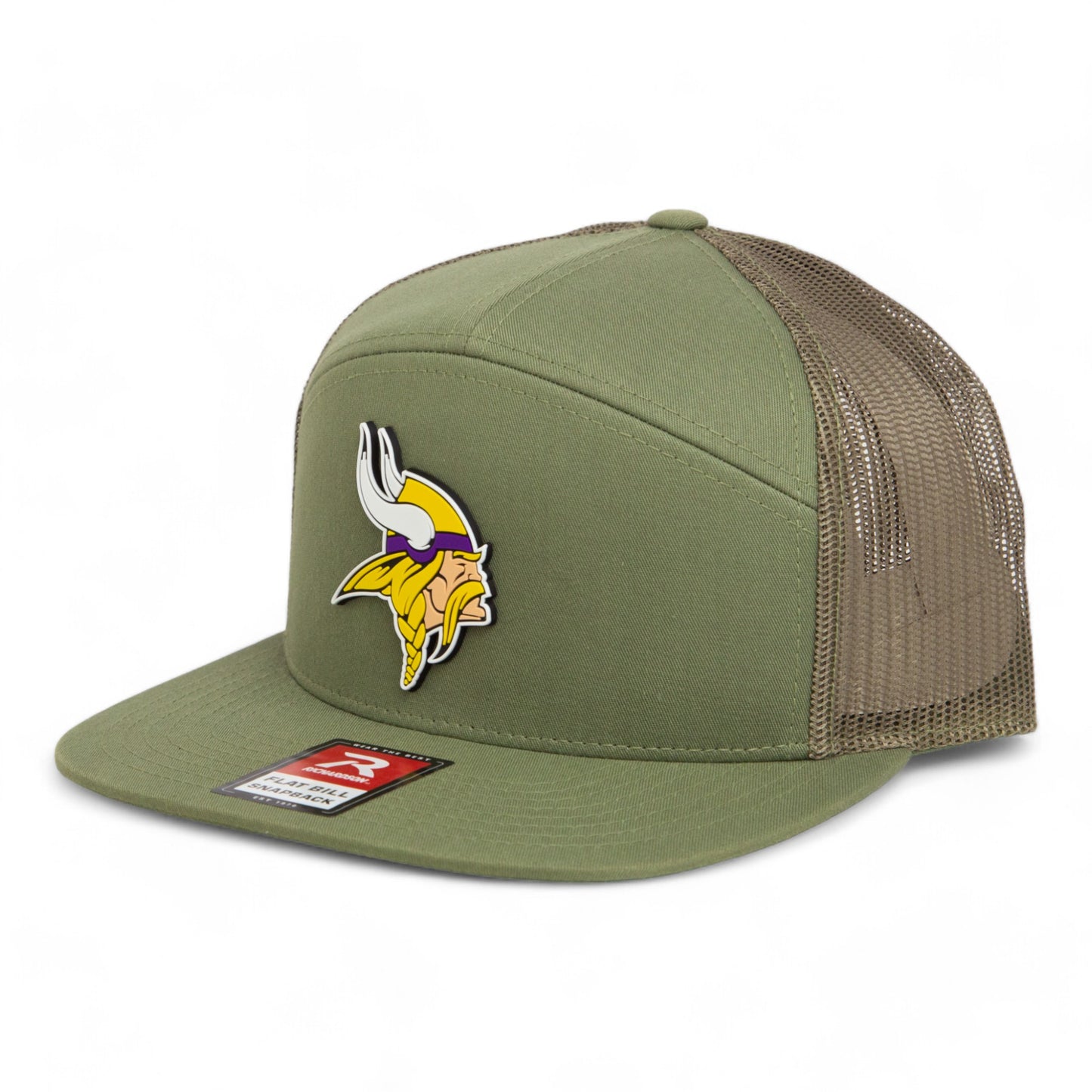 Minnesota Vikings 3D Snapback Seven-Panel Flat Bill Trucker Hat- Loden Green