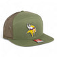 Minnesota Vikings 3D Snapback Seven-Panel Flat Bill Trucker Hat- Loden Green