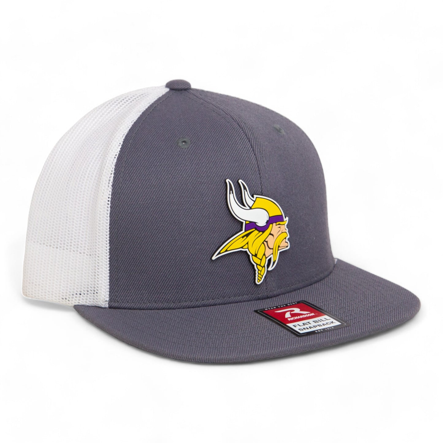 Minnesota Vikings 3D Wool Blend Flat Bill Hat- Charcoal/ White