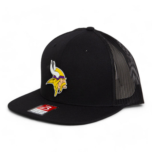 Minnesota Vikings 3D Wool Blend Flat Bill Hat- Black