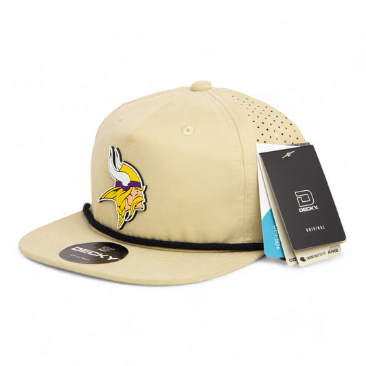 Minnesota Vikings 3D Perforated Rope Hat- Birch/ Black