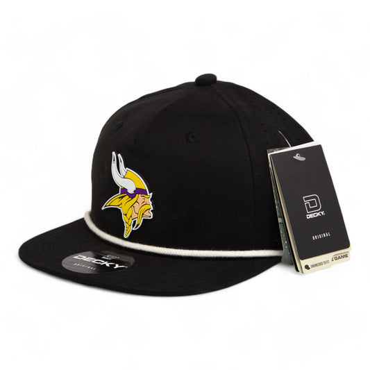 Minnesota Vikings 3D Perforated Rope Hat- Black/ White