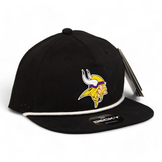 Minnesota Vikings 3D Perforated Rope Hat- Black/ White