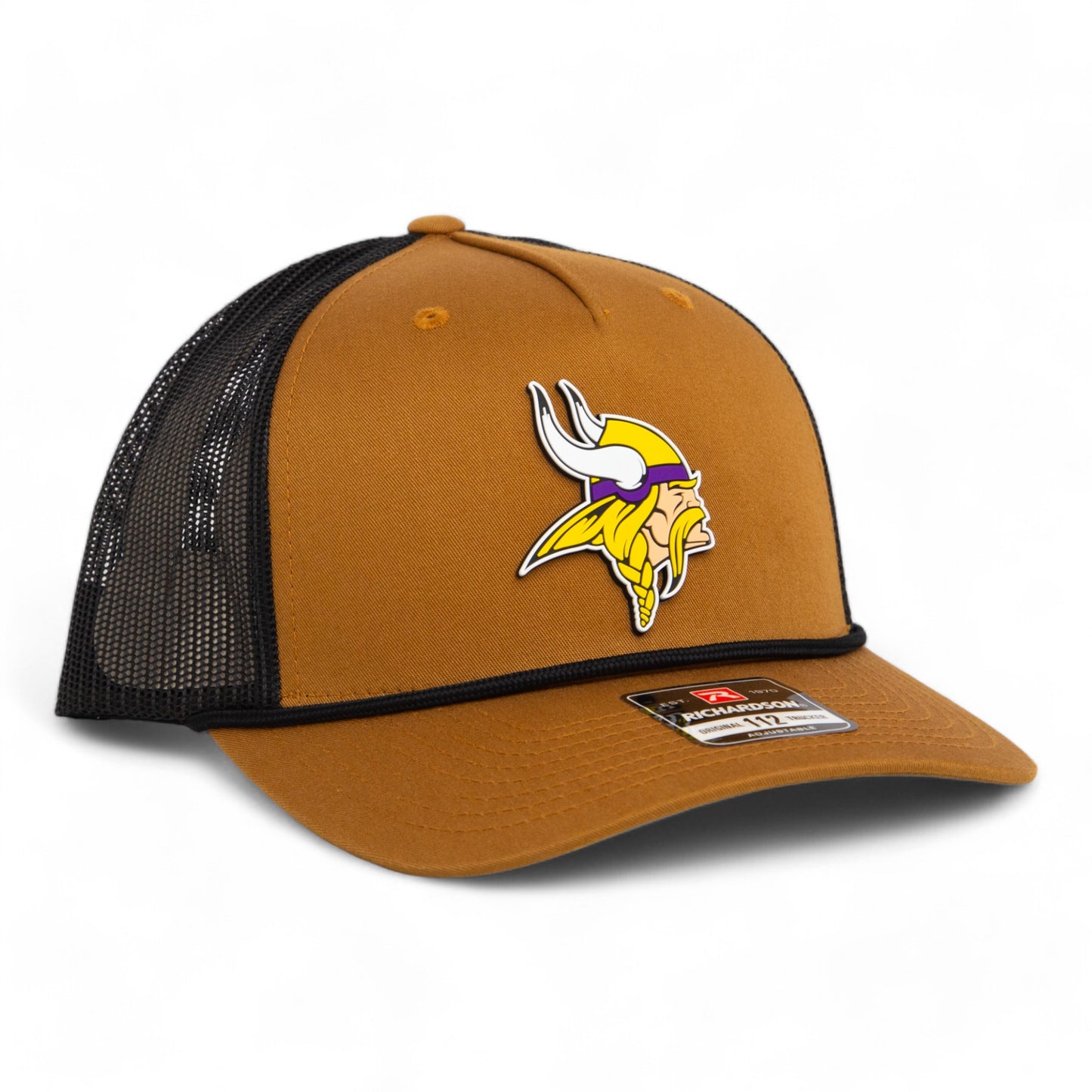 Minnesota Vikings 3D Snapback Trucker Rope Hat- Caramel/ Black