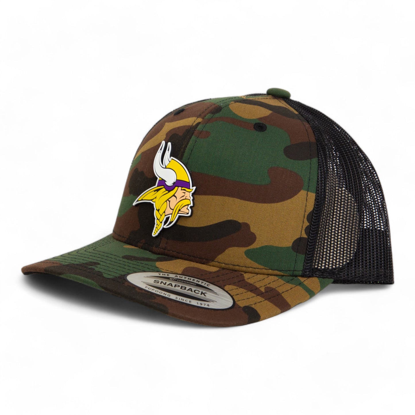 Minnesota Vikings 3D YP Snapback Trucker Hat- Army Camo/ Black