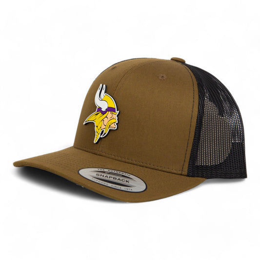 Minnesota Vikings 3D YP Snapback Trucker Hat- Coyote/ Black