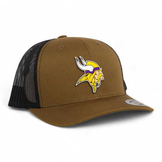 Minnesota Vikings 3D YP Snapback Trucker Hat- Coyote/ Black