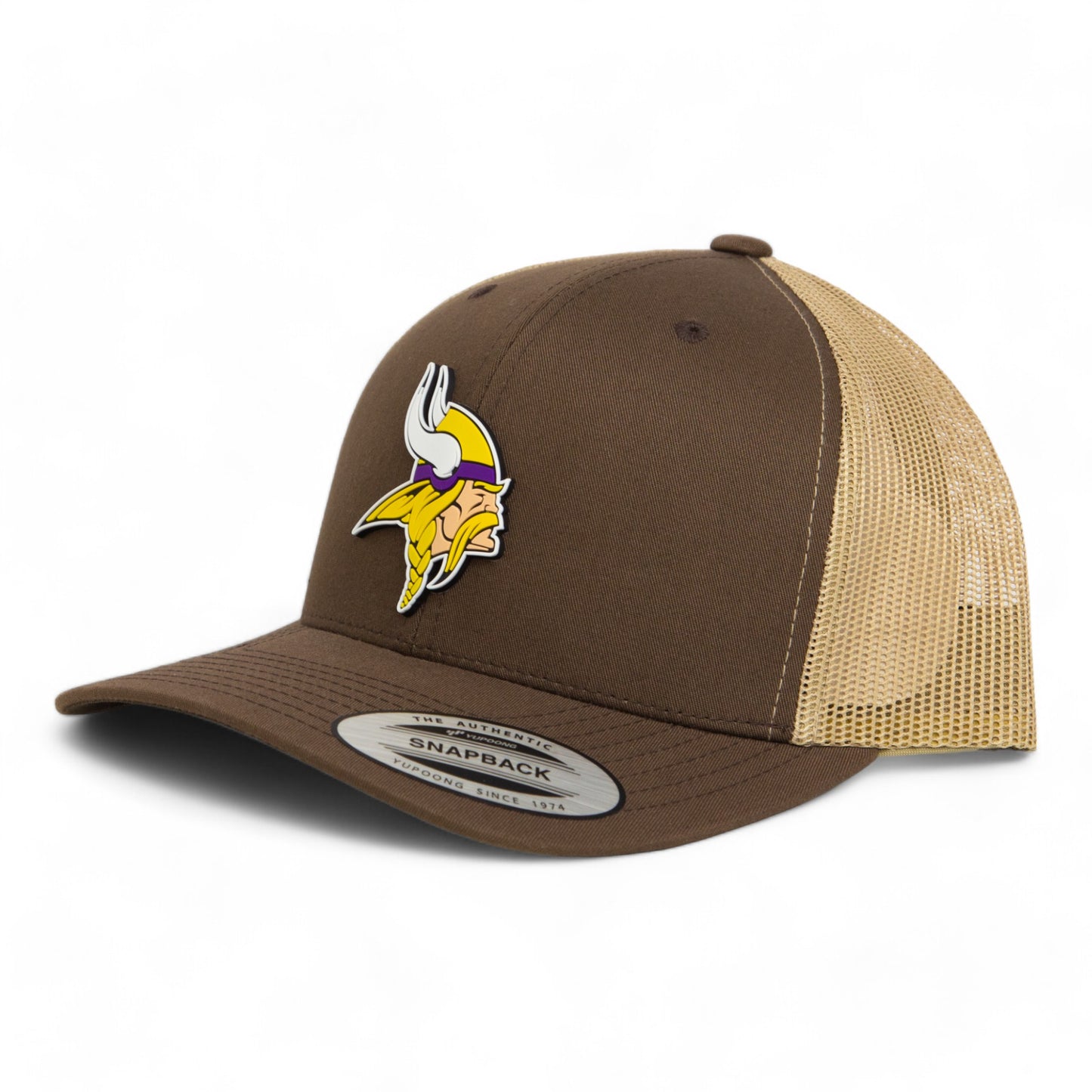 Minnesota Vikings 3D YP Snapback Trucker Hat- Brown/ Tan