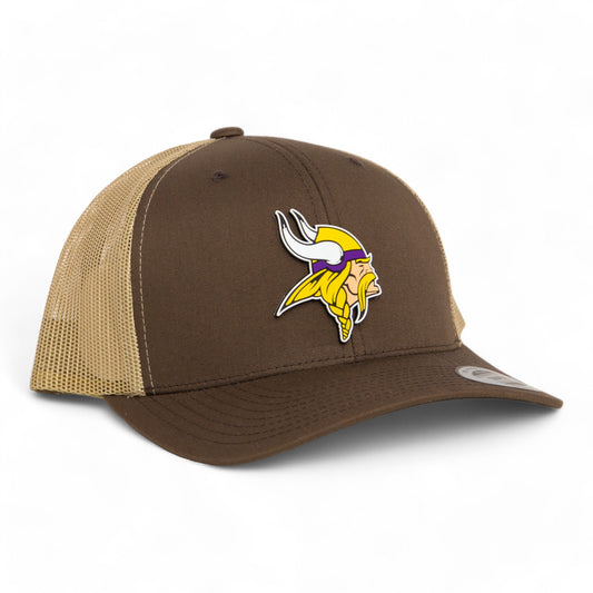 Minnesota Vikings 3D YP Snapback Trucker Hat- Brown/ Tan