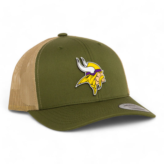 Minnesota Vikings 3D YP Snapback Trucker Hat- Moss/ Tan