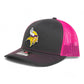 Minnesota Vikings 3D Snapback Trucker Hat- Charcoal/ Hot Pink